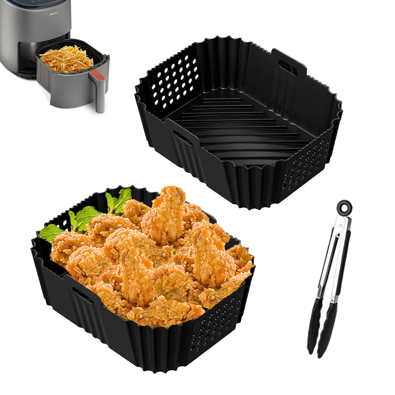 Ninja Double Stack XL Air Fryer Silicone Mold for SL400EU AF400EU AF300EU - Non-Stick Baking Accessory for Ninja, Innsky, Princess, Emerio 7.6L-9.5L - Perfect for Roasting, Baking & Reheating in Air Fryers