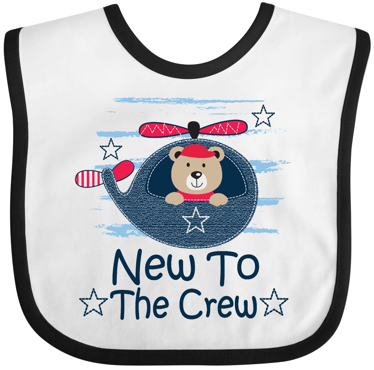 Inktastic New To The Crew Baby Boy Bib - Soft & Absorbent Drool Bib for Newborns, Infants & Toddlers - Perfect for Feeding, Teething & Everyday Use