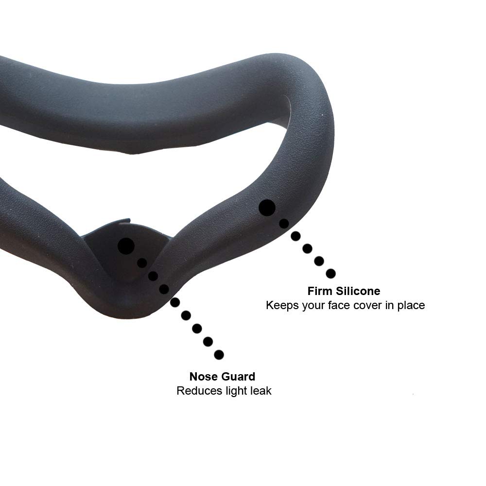 Meta Quest 2 Face Cover - Premium Silicone VR Face Pad | Sweatproof, Non-Slip & Washable | Black Replacement Cushion for Oculus Quest 2 | Perfect for Gaming, Fitness & Extended VR Sessions