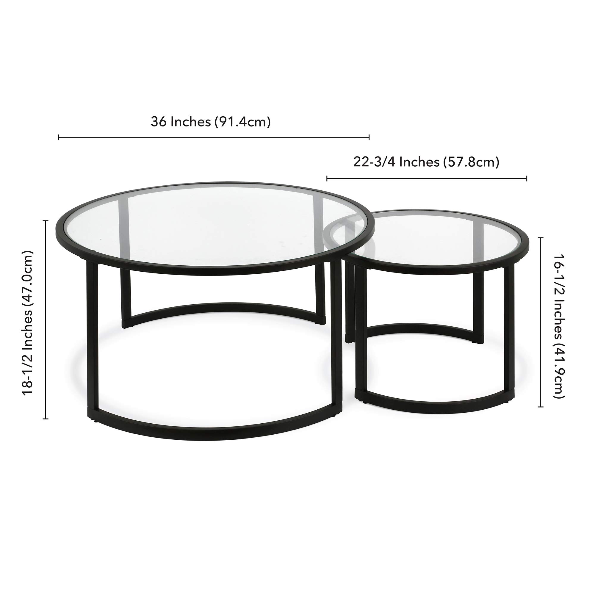 Round Nested Coffee Table Set in Blackened Bronze - Modern Living Room Furniture for Small Spaces, Home Decor & Coffee Table Styling Ideas