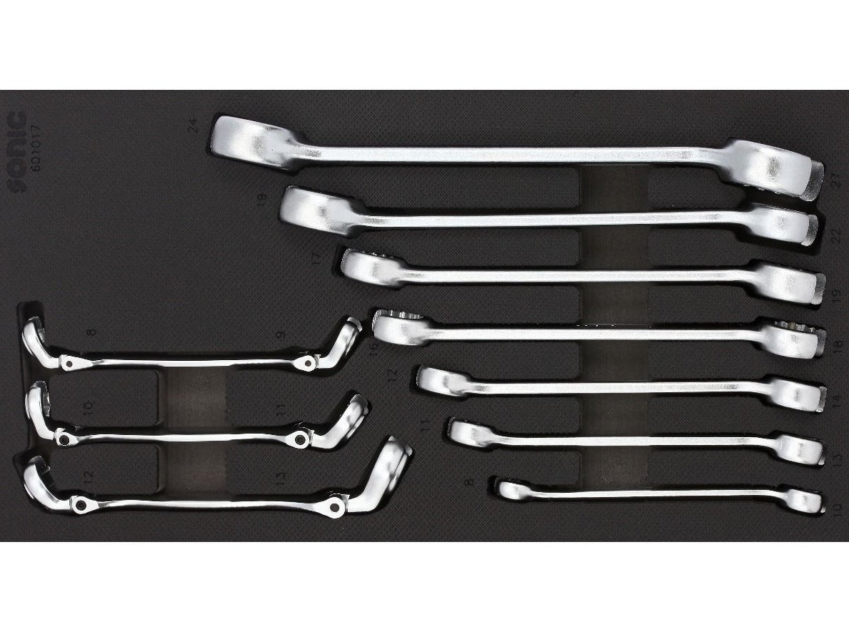 Sonic Foam System Flare Nut Wrench Set - 10 Piece (1/3 Small Size) - Perfect for Automotive Repair & Plumbing Projects