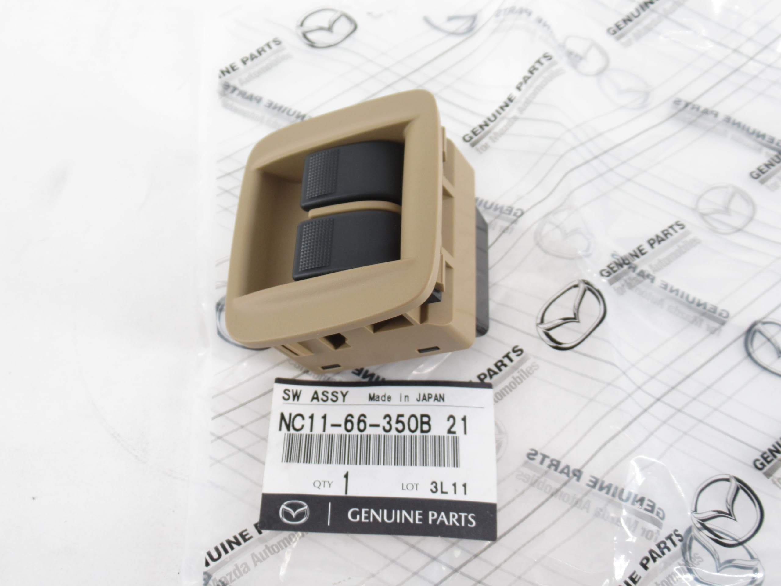 1998-2000 Mazda Miata OEM Tan Center Console Power Window Switch NC11-66-350B-80 - Genuine Replacement Part for MX-5 Interior Upgrade & Window Control Repair