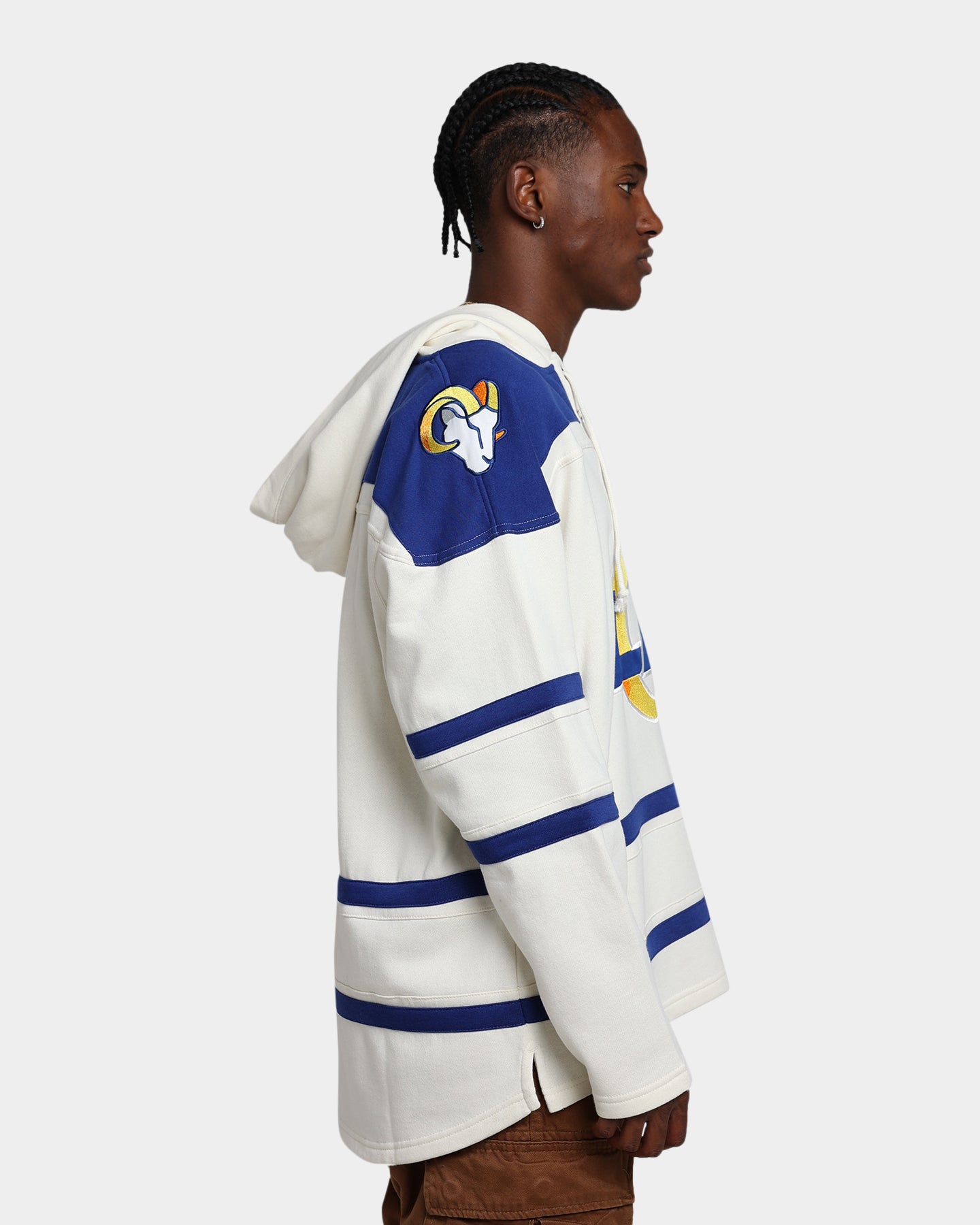 47 Brand Los Angeles Rams Superior Lacer Hoodie Cream - NFL Team Fan Apparel for Men & Women - Perfect for Game Day, Tailgating & Casual Wear