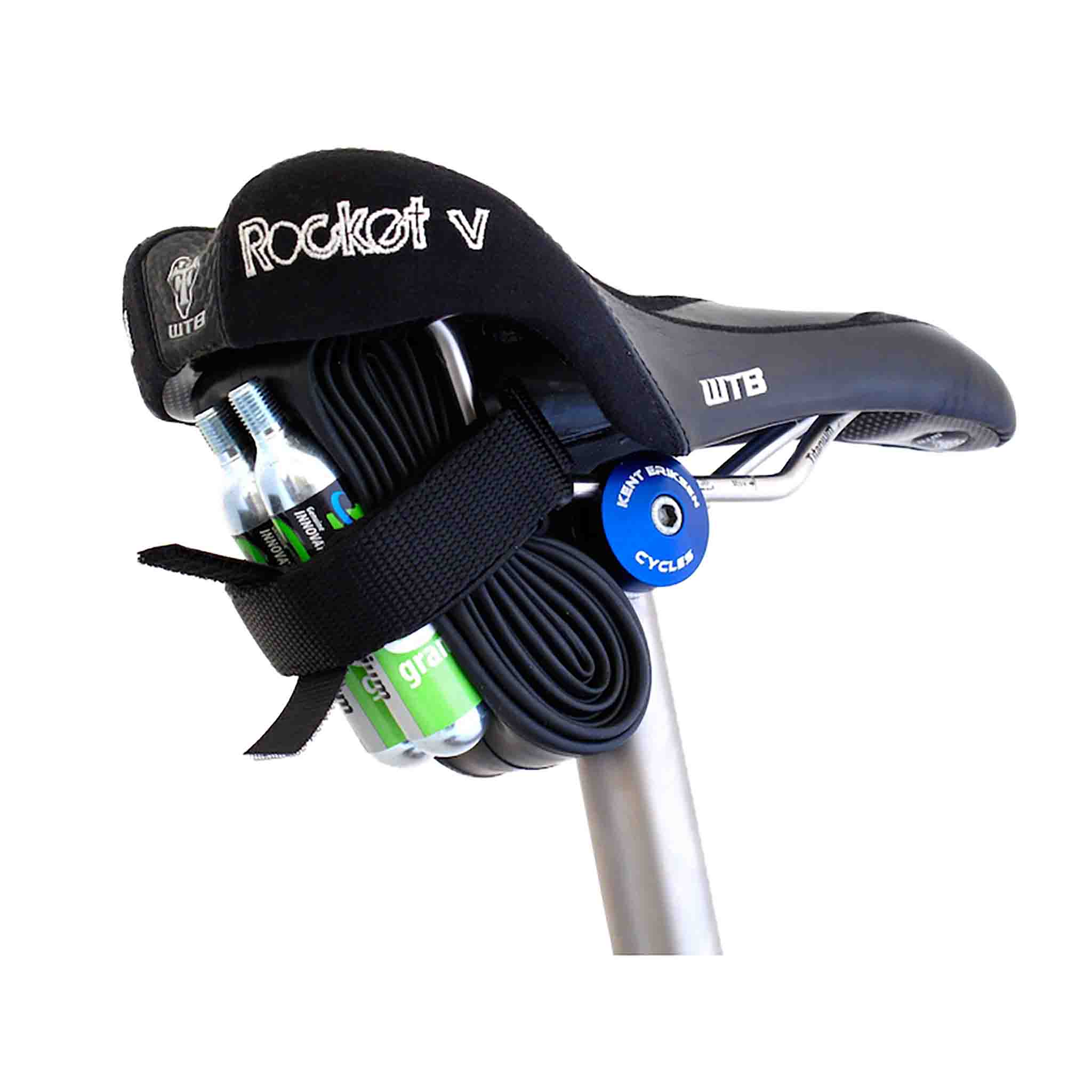 Backcountry Research Race Strap with Overlock Saddle Mount - Durable Bike Tube Holder for Mountain & Road Cycling - Perfect for Bike Commuting & Outdoor Adventures (Black)