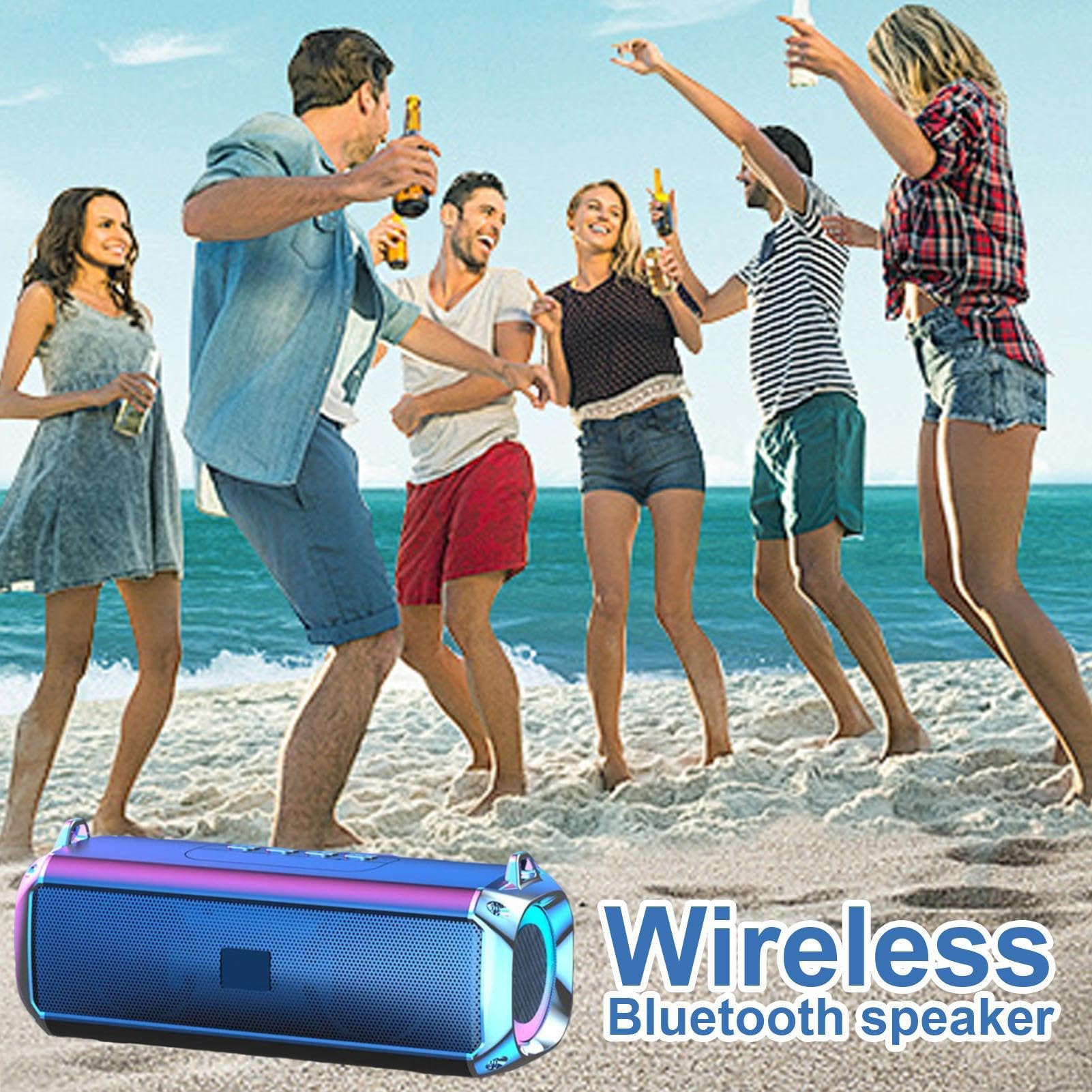 Kivrimlarv Wireless Bluetooth Speaker with FM Radio - Portable Waterproof Outdoor Speaker, Compact Desktop Speaker for Home, Beach, Parties & Travel - Perfect for Poolside, Camping & Backyard Gatherings