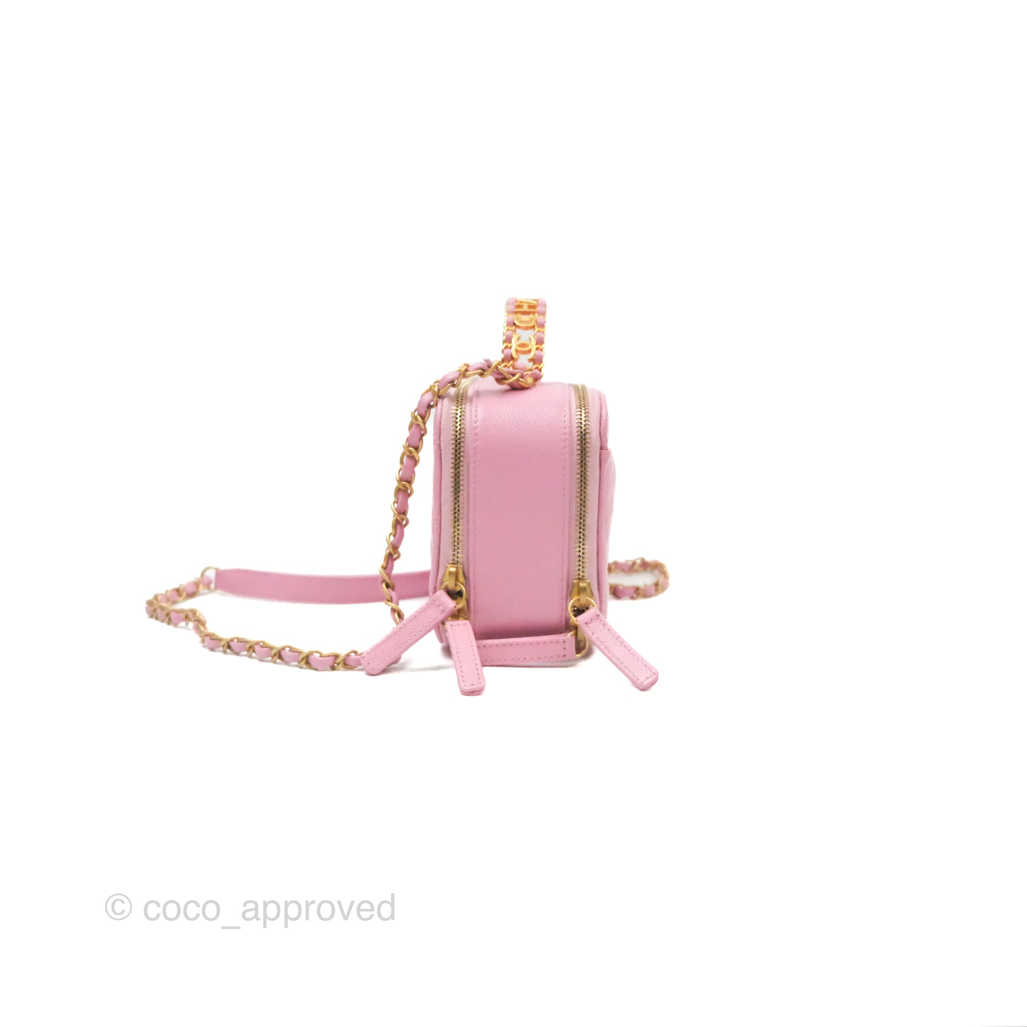 Chanel Caviar Quilted Small Vanity Case Handbag in Light Pink - Luxury Crossbody Bag for Women, Perfect for Date Night & Special Occasions