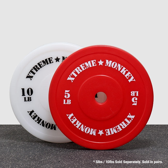 XM Fitness 5lbs Olympic Technique Plates - Weight Training Plates for CrossFit, Powerlifting & Home Gym Workouts