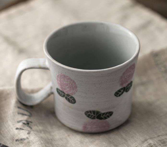 Handmade Ceramic Coffee Mug with Rose Design - 12oz Porcelain Tea Cup for Cappuccino, Latte & Hot Beverages - Perfect for Home, Office & Gifts