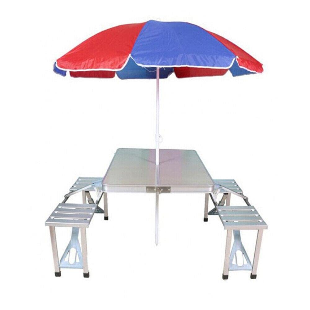 Portable Folding Camping Table 4-Seat Aluminum & ABS Picnic Table Set with Carrying Case - Compact Outdoor Dining Table for Camping, Backyard BBQ, Beach Party, Tailgating & Patio Gatherings