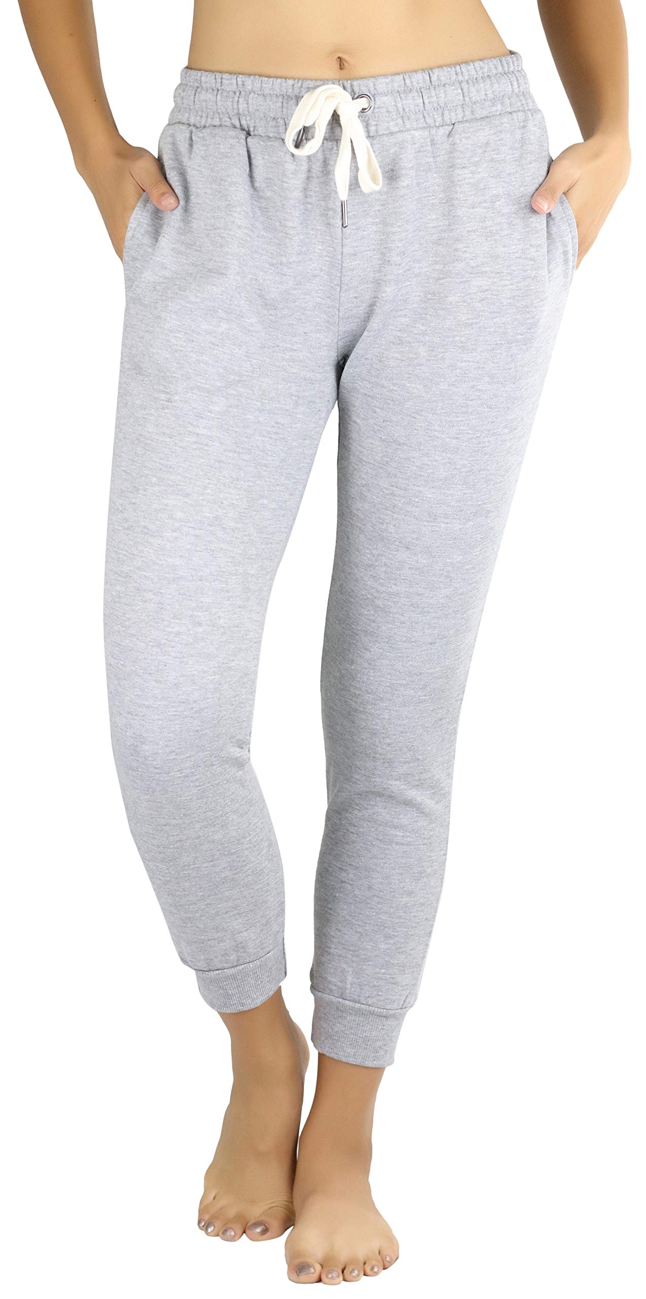 Stylish Women's French Terry Capri Jogger Pants with Drawstring Waistband - Comfortable Lounge & Workout Pants for Yoga, Running & Casual Wear