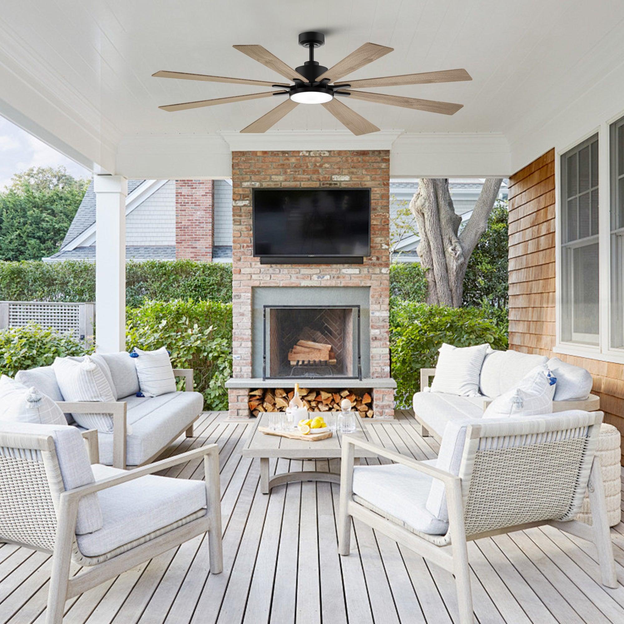 72 Inch Elbe Modern Ceiling Fan with Light Kit & Remote Control - Perfect for Living Room, Bedroom, and Large Spaces