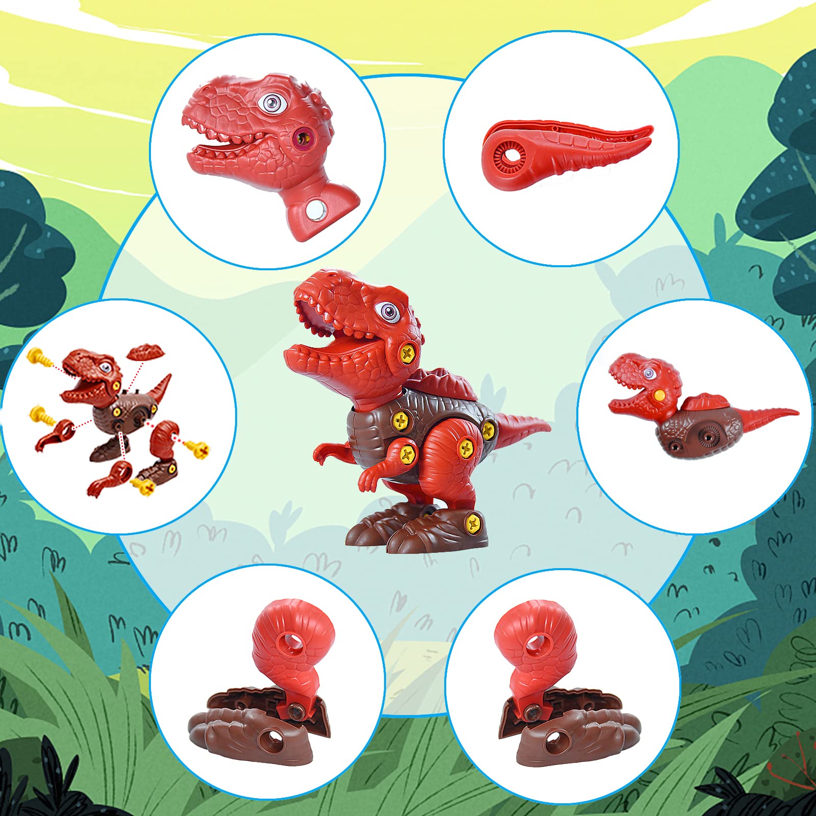 Take Apart Dinosaur Toys for Kids Ages 3-8 | STEM Learning Educational Building Toys with Electric Drill | Dinosaur Toys for Boys & Girls | Perfect for Birthday, Easter Gifts & Pretend Play