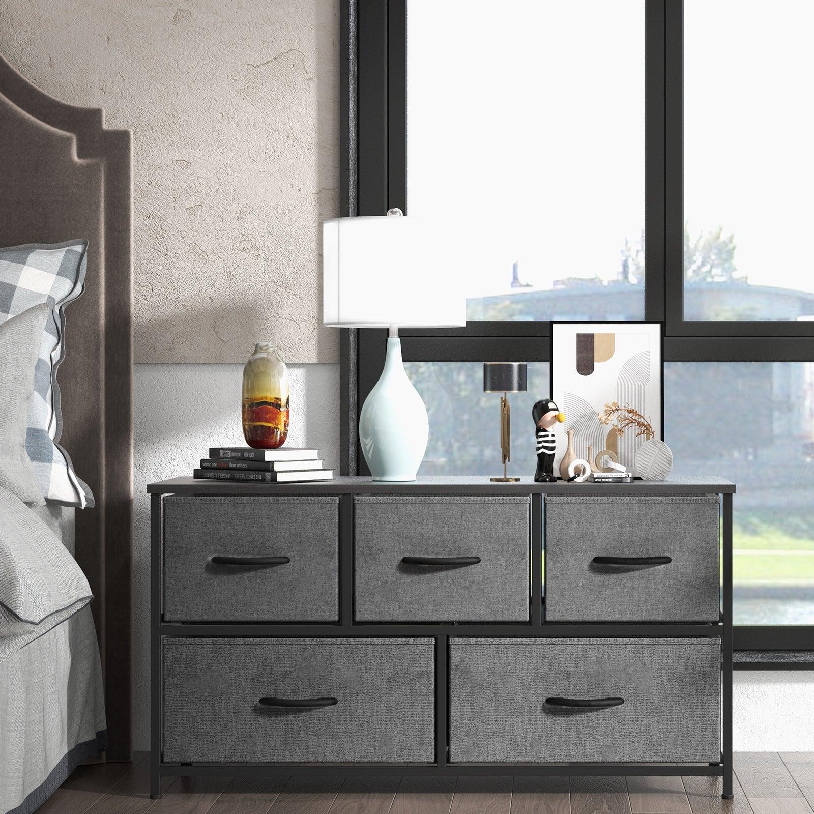 5-Drawer Fabric Storage Tower Dresser for Bedroom - Foldable Closet Organizer with Removable Bins | Perfect for Small Spaces, Nursery Organization & Clothes Storage