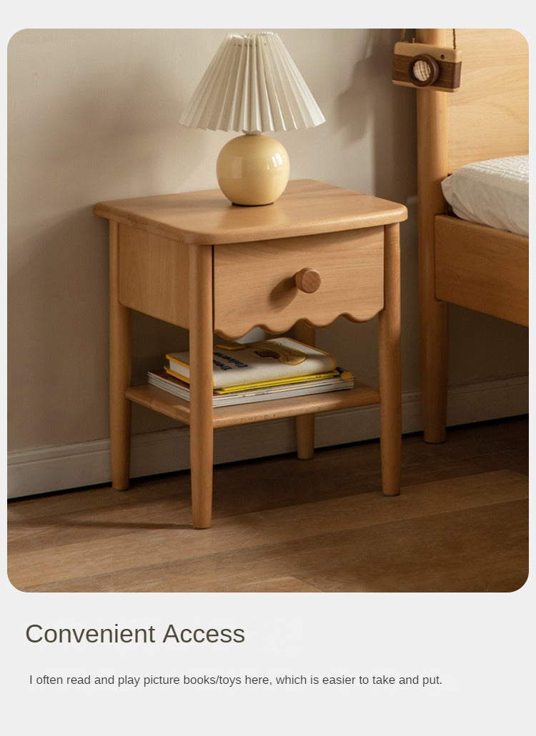 Solid Wood Nightstand - Beech or Oak Bedside Table for Bedroom, Modern & Rustic Home Decor, Durable & Stylish Furniture for Small Spaces