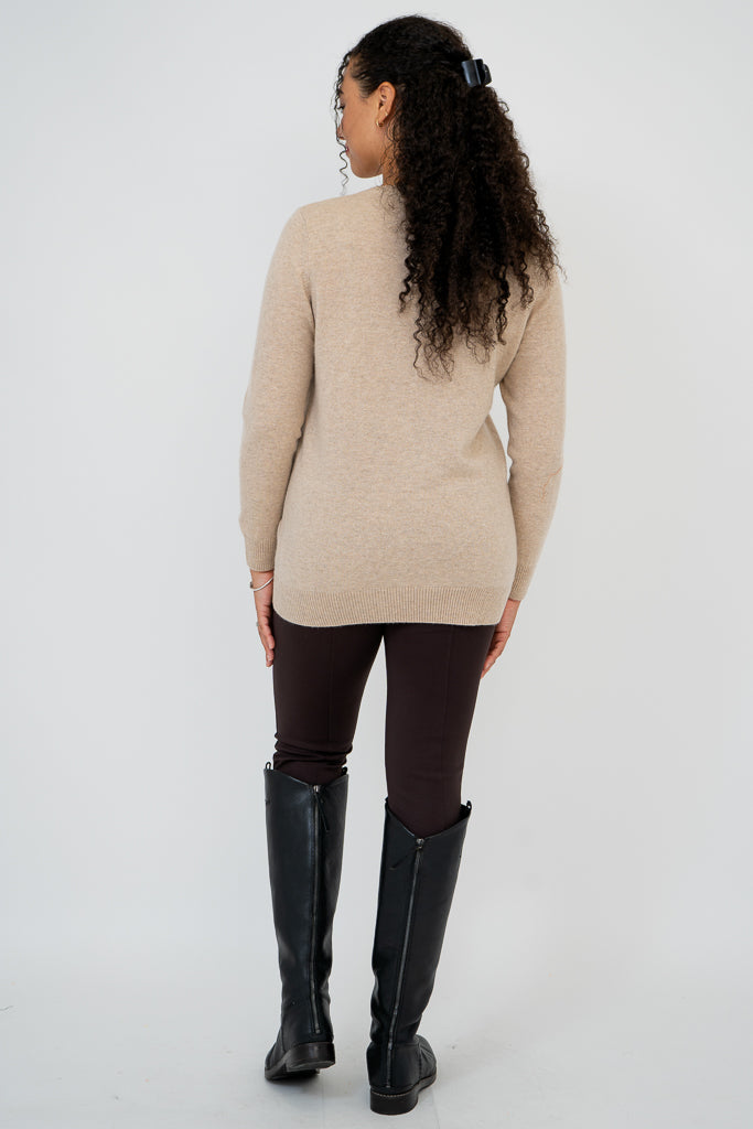 Kamila Women's Wool Cashmere Sweater in Camel - Soft & Warm Winter Pullover for Casual Outings & Office Wear