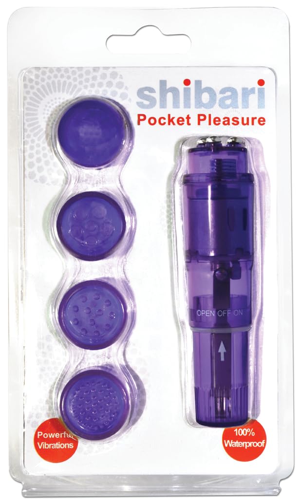 Shibari Clitoral Vibrator for Women - 4 Tip Attachments, Quiet & Waterproof Pocket Pleasure - ABS Material, Travel-Friendly Discreet Sex Toy (AA Battery Required, Sold Separately) - Perfect for Solo Play, Couples & Travel Adventures