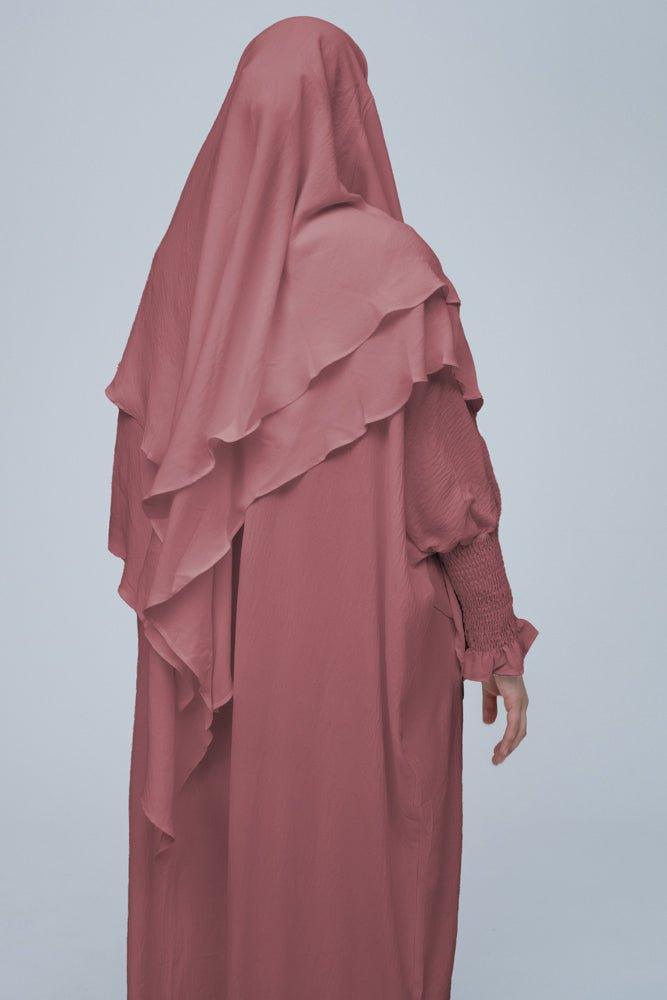 Elegant Pink Prayer Gown for Women - Lightweight & Breathable Islamic Salah Dress for Umrah, Hajj, or Daily Prayers - Perfect for Home, Mosque & Religious Ceremonies