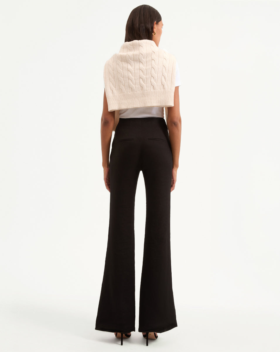 Komi Stretch Linen Pants for Women - Comfortable High Waisted Wide Leg Trousers - Perfect for Summer, Office Wear & Casual Outfits