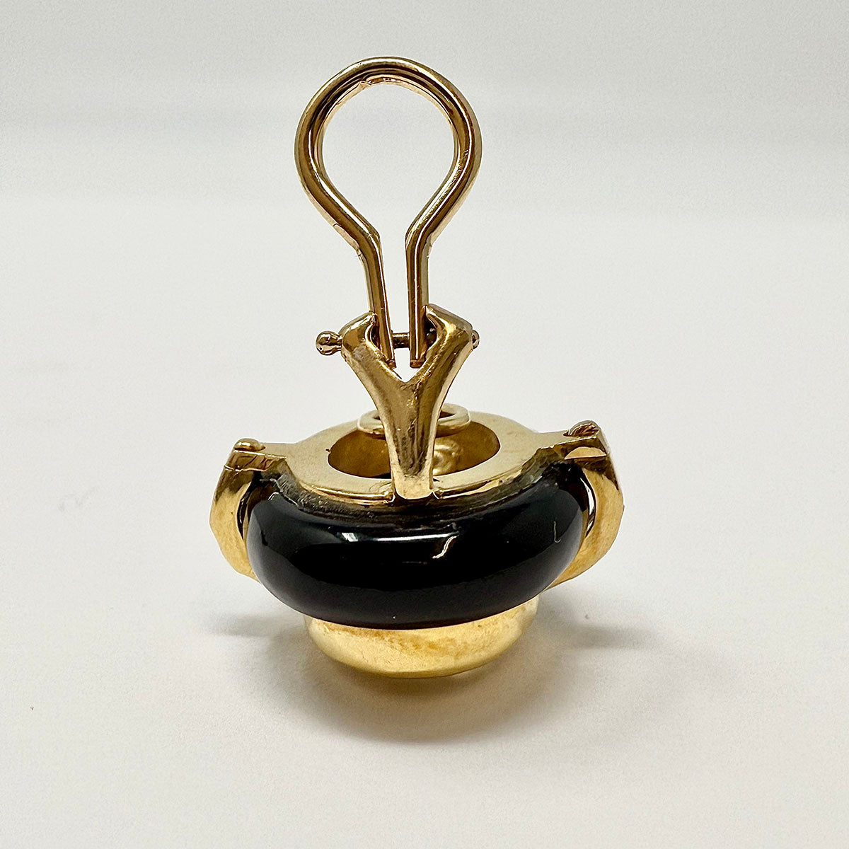 18K Gold Earrings with Onyx and Citrine Gemstones - Elegant Dangle Drop Earrings for Women, Perfect for Weddings, Parties & Special Occasions