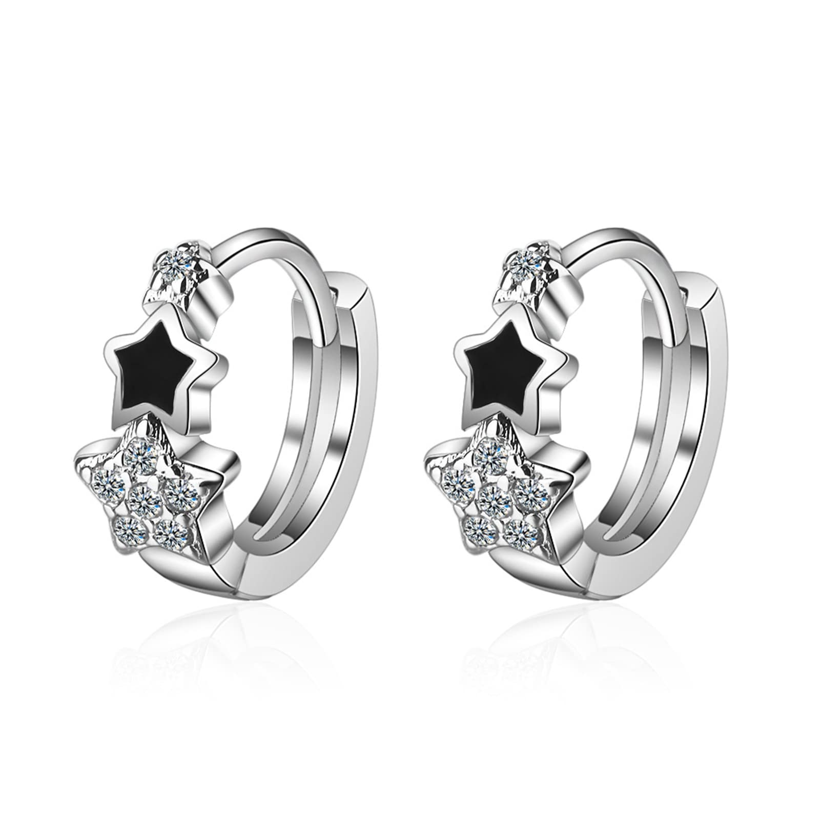 Hypoallergenic S925 Sterling Silver Hoop & Stud Earrings Set for Women & Girls - Cute Jewelry Gift with Gift Box & Card (Perfect for Christmas, Birthday, Graduation & Everyday Wear)