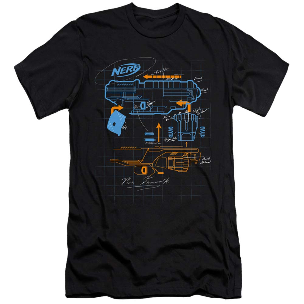 Nerf Deconstructed Nerf Gun Graphic T-Shirt - Unisex Adult Cotton Tee for Men & Women - Perfect for Gaming Events, Cosplay & Nerf Enthusiasts