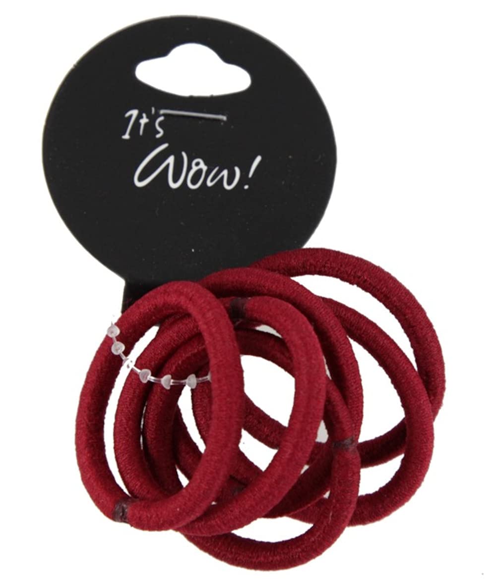 6 Pack Small Burgundy Endless Hair Elastics Bobbles Bands for Women, Girls, and Kids - Perfect for School, Work, and Sports