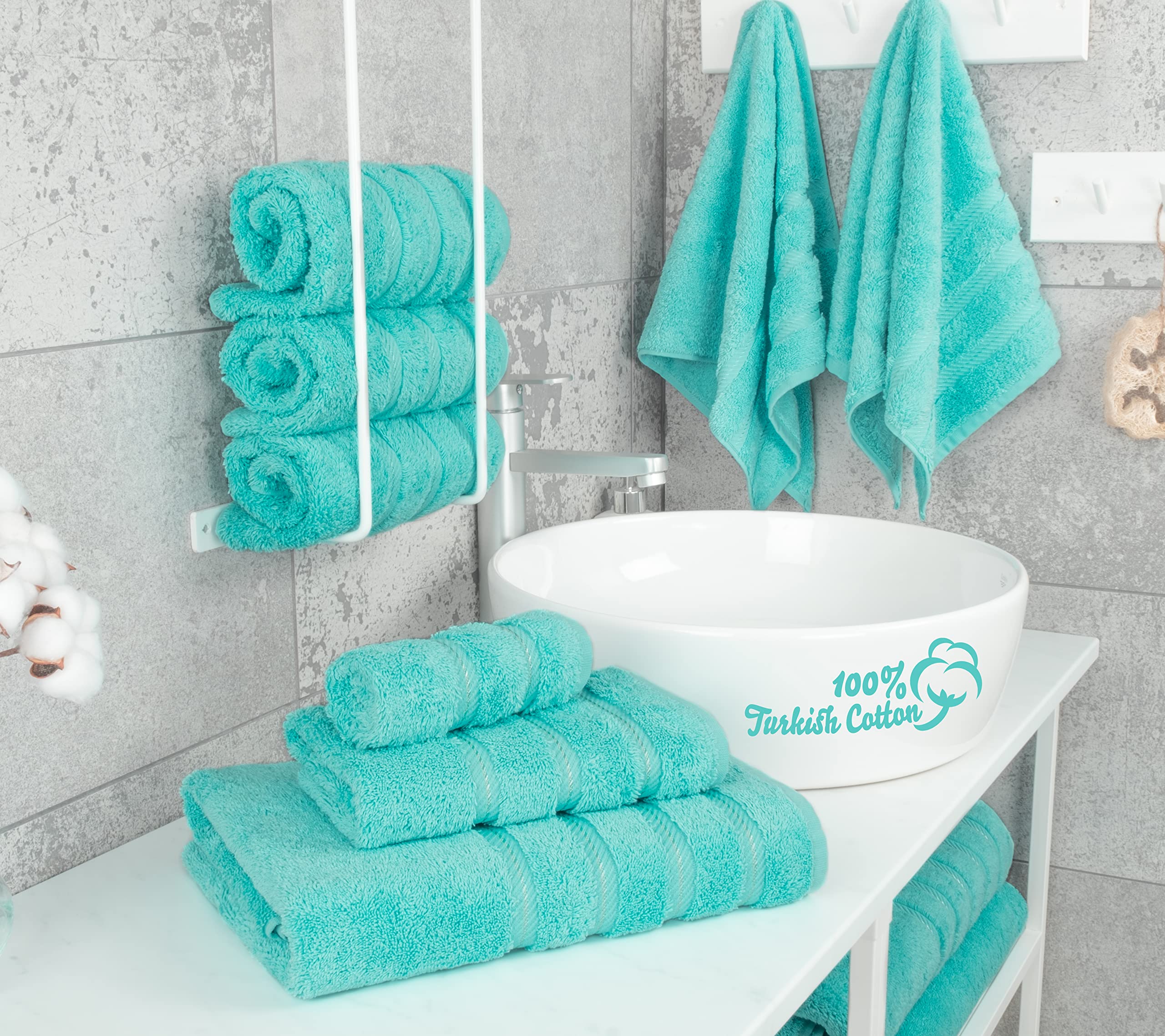 Premium 6-Piece Soft Linen Towel Set with 4 Bath & 4 Hand Towels - Luxury Bathroom Essentials for Spa, Hotel & Home Use