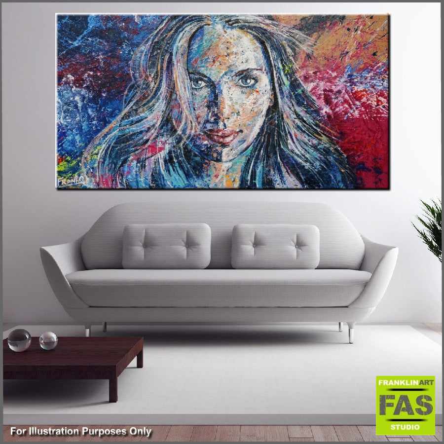 Abstract Realism Scarlett Johansson Art Print - Famous Celebrity Portrait Wall Decor for Home, Office & Gifts