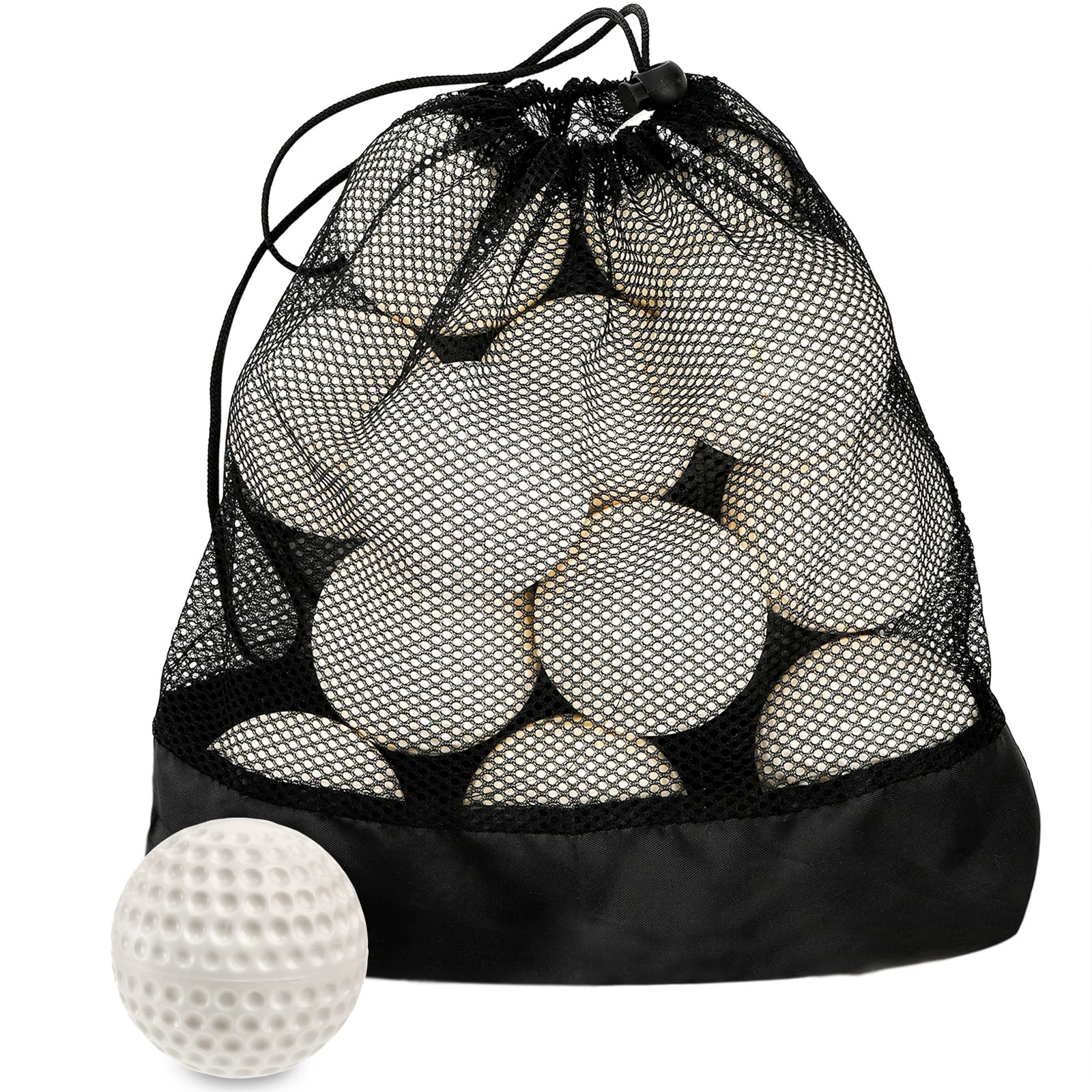 Tebery 12 Pack Green Dimpled Baseballs - 9 Inch Pitching Machine Balls for Baseball Training, Hand-Eye Coordination & Fielding Practice | Perfect for Batting Cages, Pitching Machines & Youth Baseball Practice