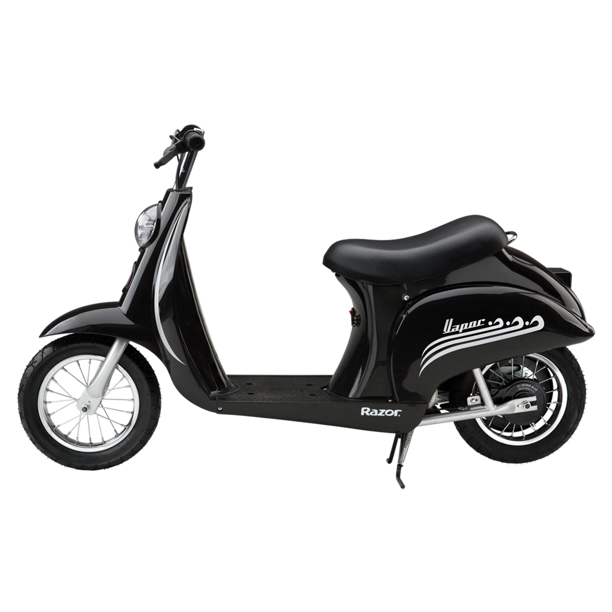 Razor Pocket Mod Vapor 24V Electric Retro Scooter - High Torque Chain Drive Motor, Spoked Wheels with Pneumatic Tires for Teens & Adults (13+ Years) - Perfect for Commuting, Campus Travel & Urban Adventures - Black