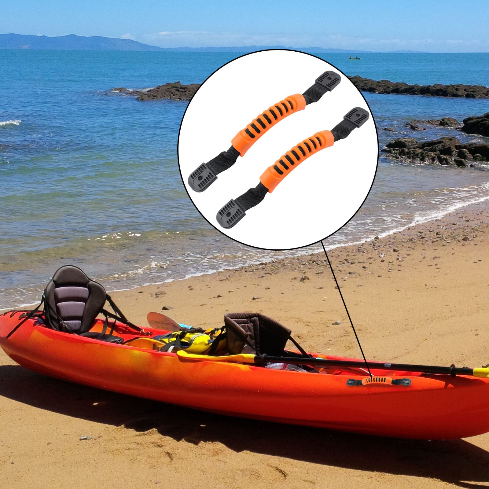 Durable Kayak Carry Handles - Side Mount Replacement Handles with Plastic Buckle for Kayak, Canoe & Tandem Kayaks | Easy Transport & Comfortable Grip for Paddling Adventures