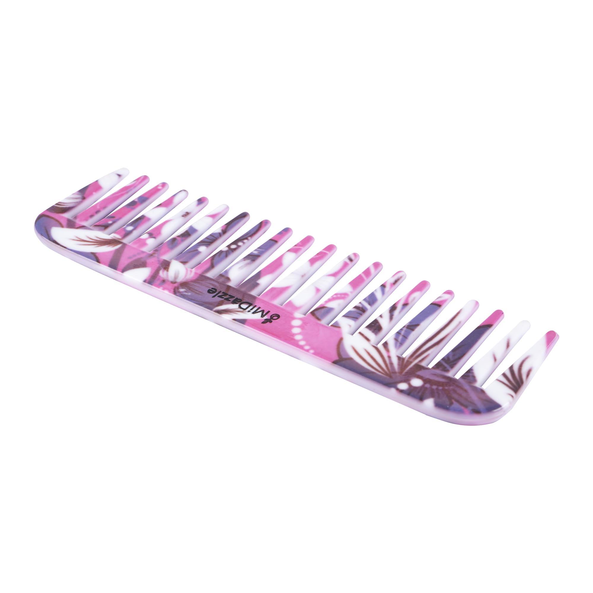 Midazzle 360 Floral Shampoo Comb - Medium Hair Detangling Brush for Wet & Dry Hair - Perfect for Salon, Home Use & Travel