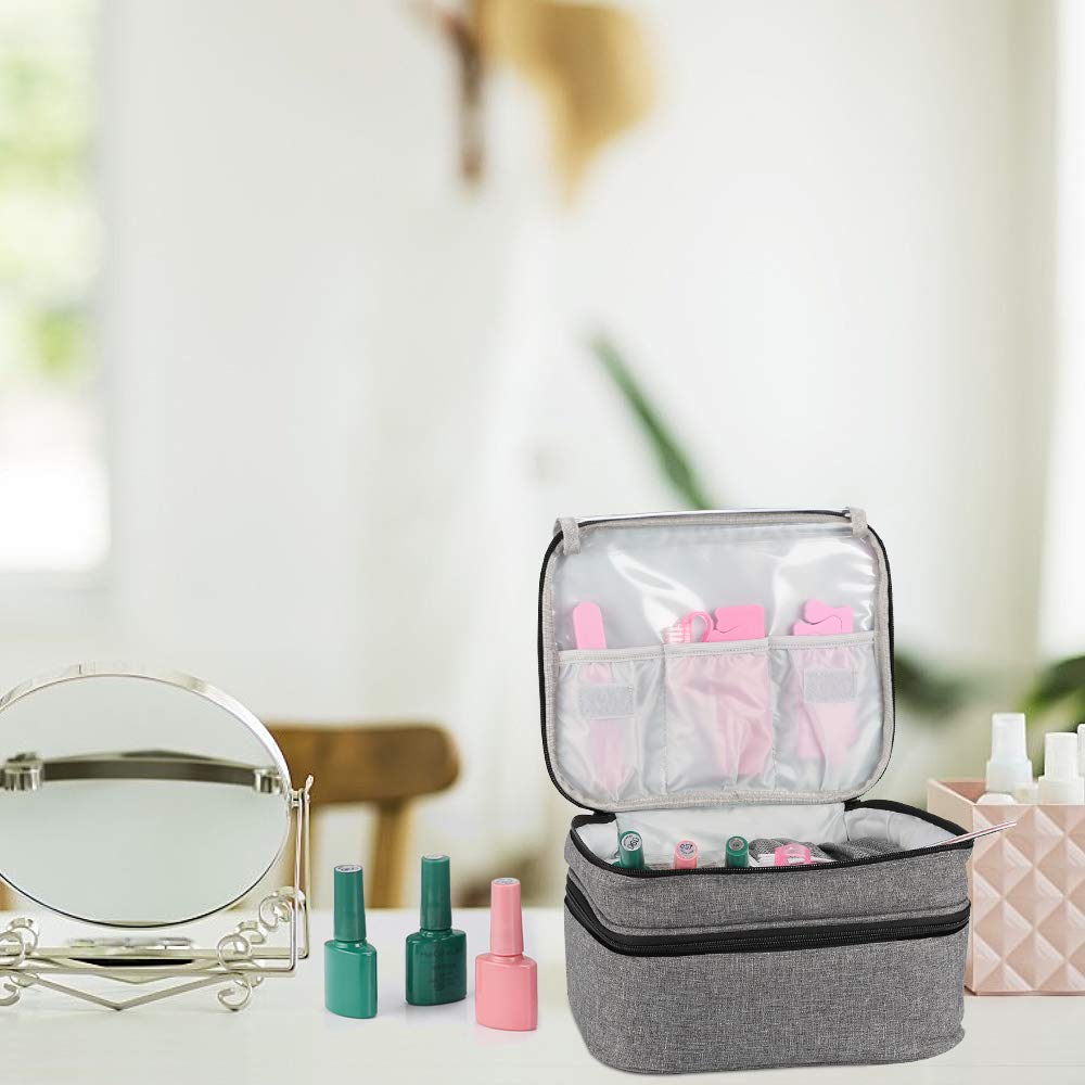 Horsande Nail Polish Bag Organizer - Portable Cosmetic Makeup Storage Case for Nail Art Supplies & Polish Bottles - Perfect for Salon Professionals & At-Home Manicures
