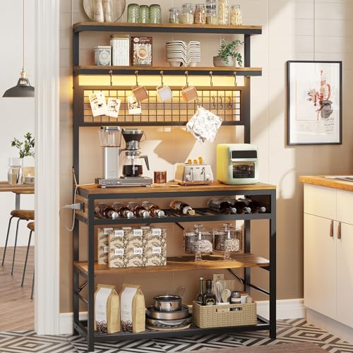 Rustic Brown With Power Outlet and Led Light