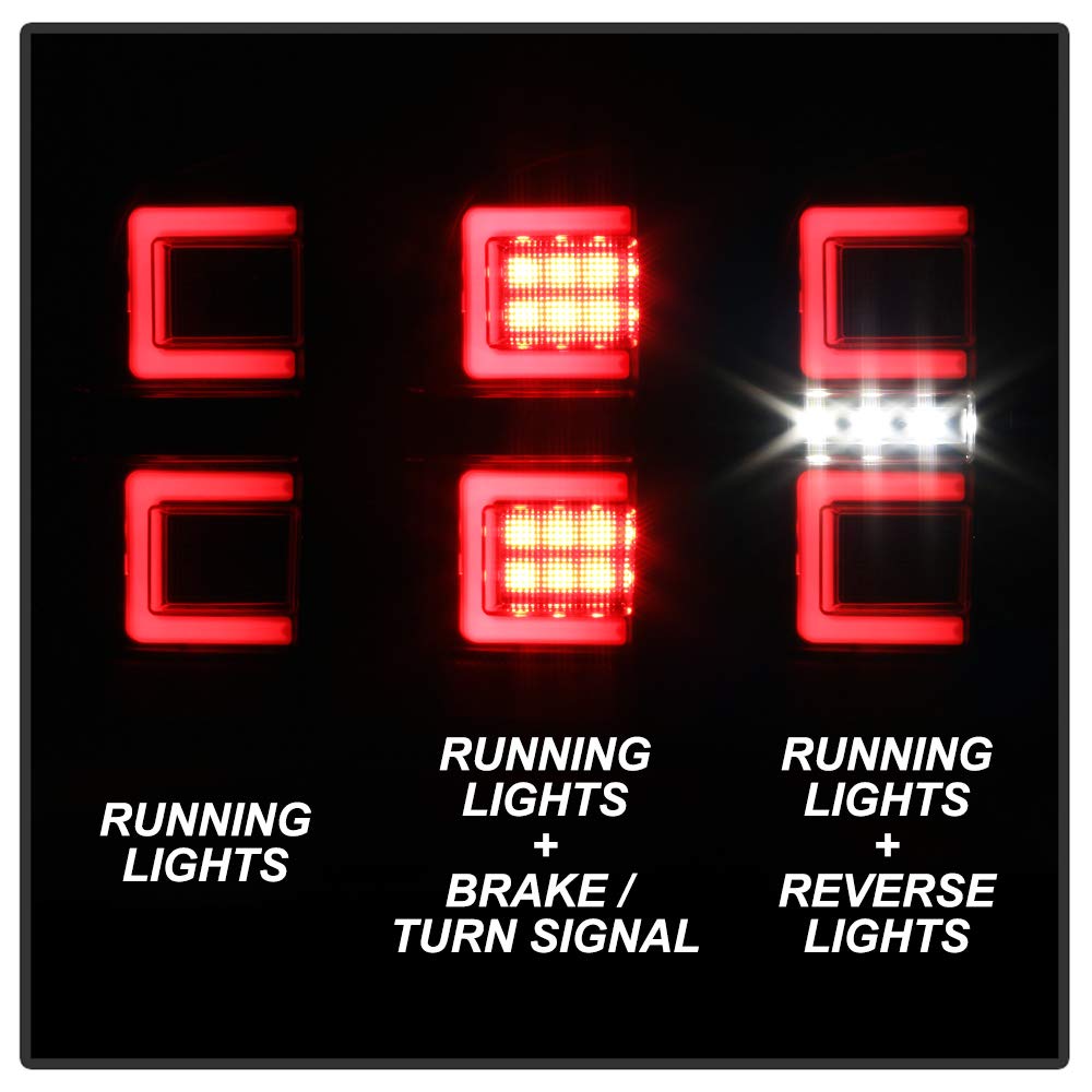 ACANII Black Housing Full LED Dual Tube Tail Lights Brake Lamps for 2016-2023 Toyota Tacoma - Driver & Passenger Side - Upgrade Your Truck's Style & Visibility for Night Driving & Off-Road Adventures