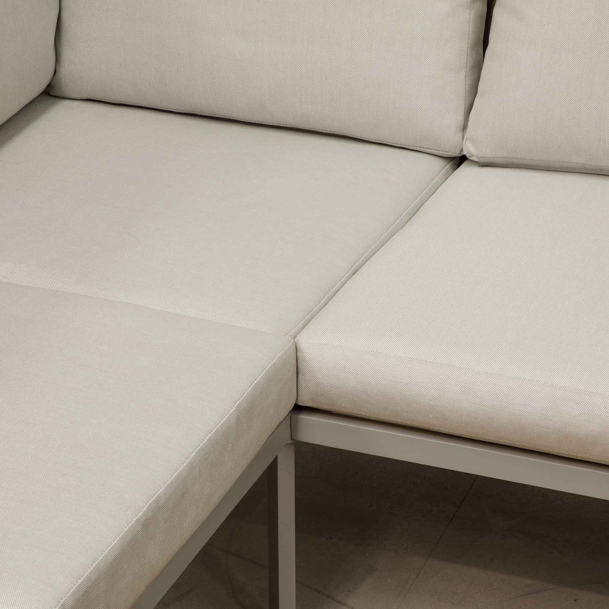 Fusion 4-Piece Outdoor Aluminum Corner Sofa Set in Light Grey - Patio Furniture for Garden, Poolside & Backyard Relaxation DG57