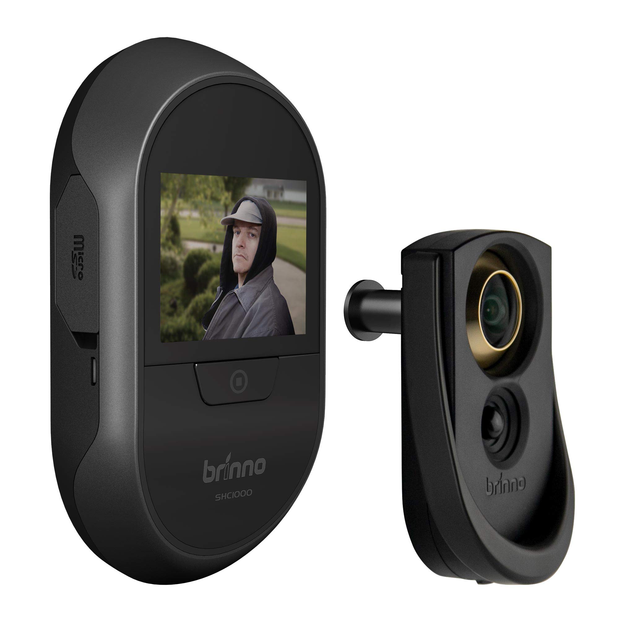 Brinno SHC1000 Smart Peephole Camera - 12mm Gold Door Viewer with LCD Screen, Motion Detection & Visitor Log - DIY Installation, Long Battery Life for Home Security - Perfect for Apartments, Condos & Vacation Homes