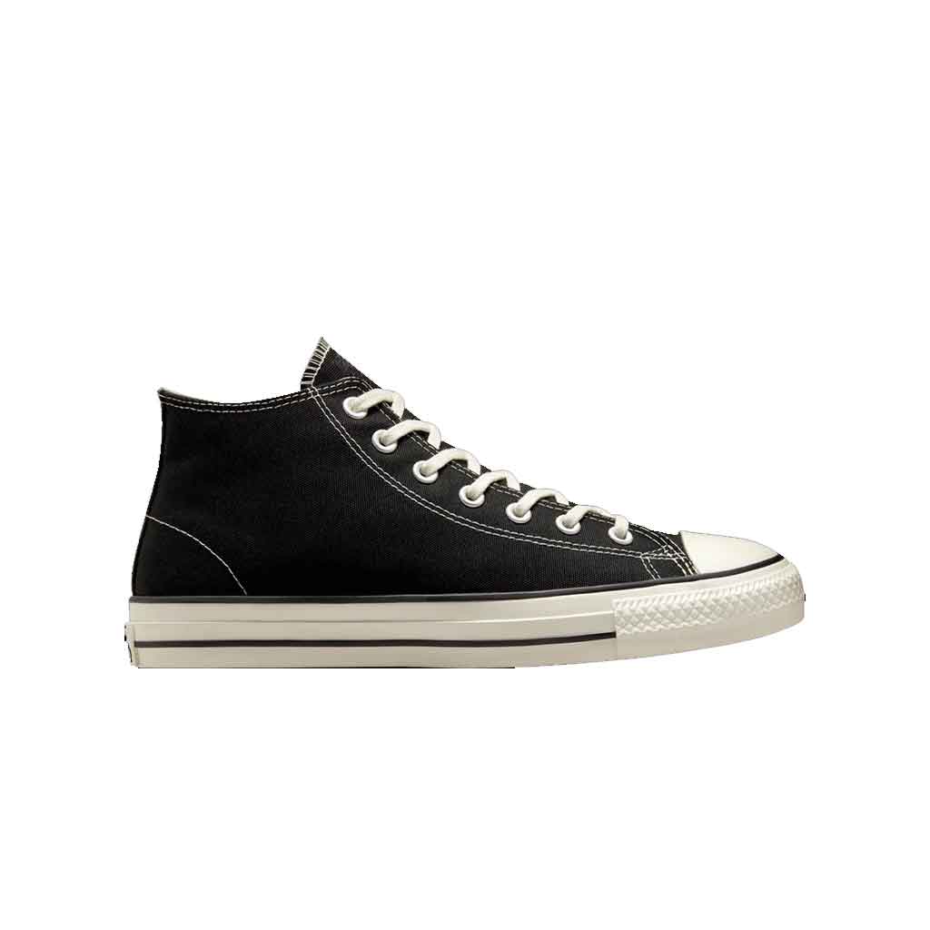Converse CTAS Pro Mid High Top Sneakers - Black/Black/Egret - Unisex Basketball & Casual Shoes for Men & Women - Perfect for Streetwear, Skateboarding & Everyday Fashion