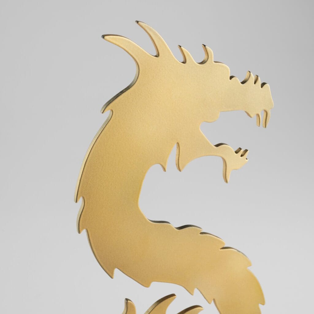 Cyan Design 11701 Haku Dragon Statue - Gold Tall Asian Decor for Home, Office & Feng Shui | Elegant Dragon Sculpture for Living Room, Shelf & Gift