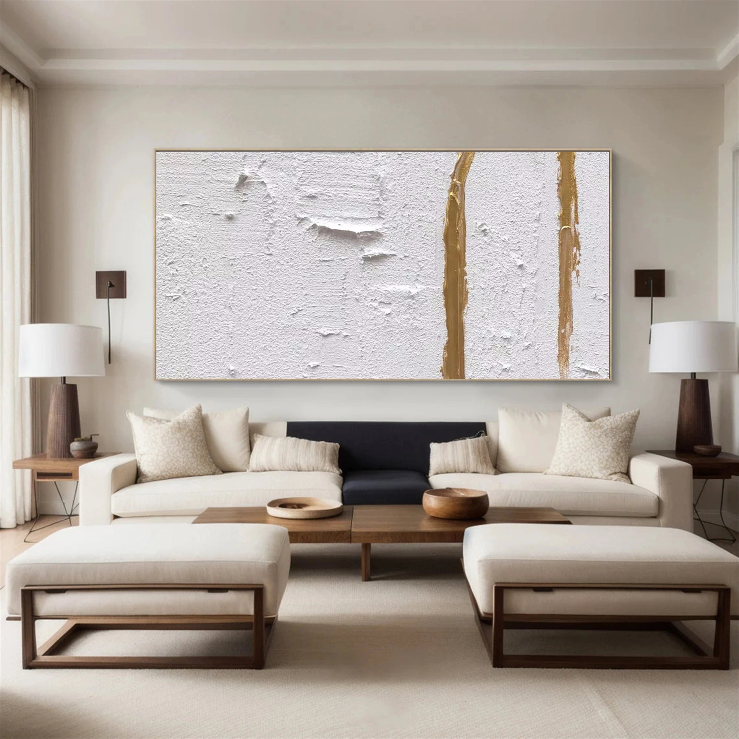 White Minimalist Textured Painting Canvas - Premium Abstract Wall Art for Modern Home Decor | Perfect for Living Room, Bedroom & Office | #MM140