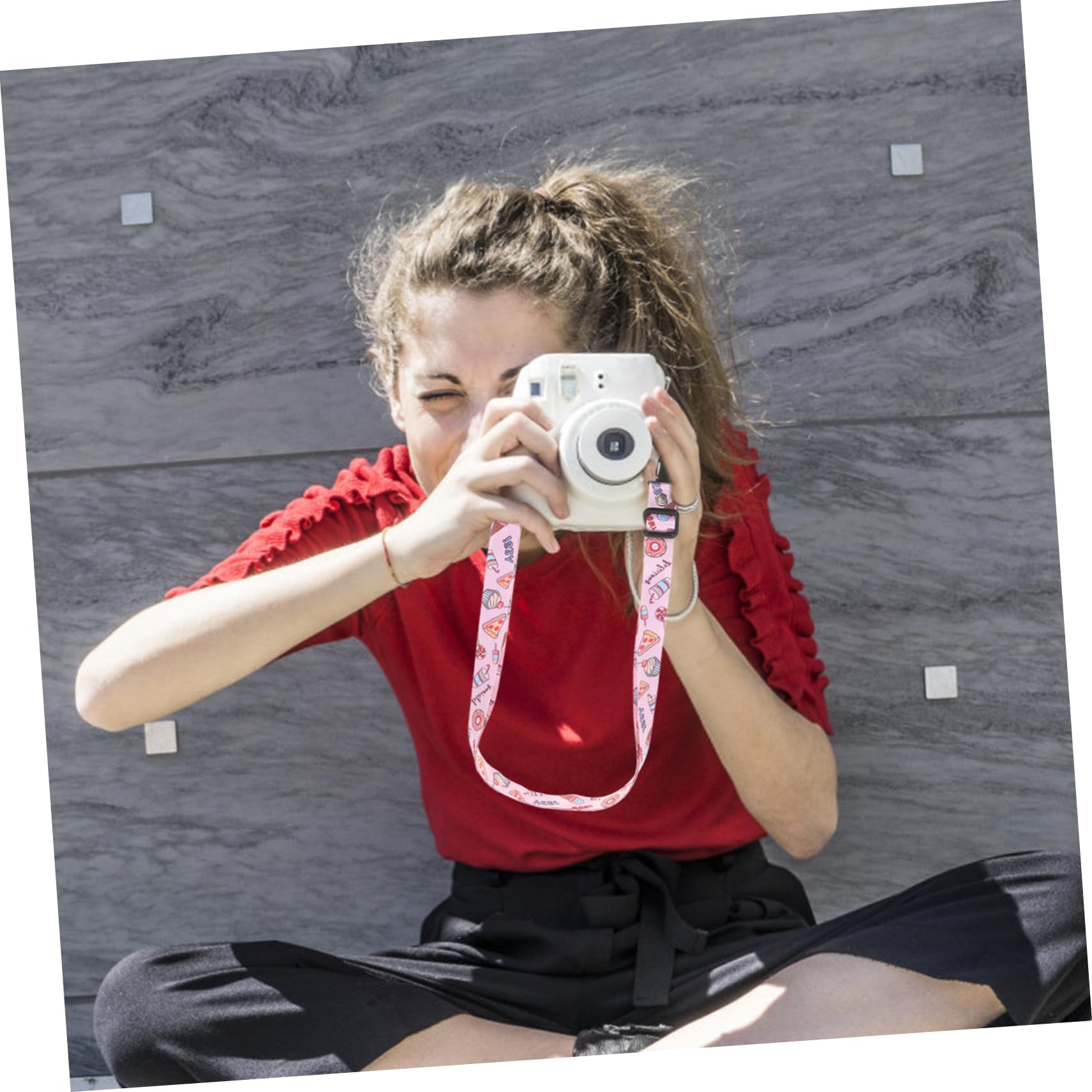 PartyKindom Instant Camera Strap Set - Mini Instant Film Camera Accessories, Hand Grip & Polyester Handle for Fujifilm Instax, Polaroid - Perfect for Travel, Parties & Photography Enthusiasts