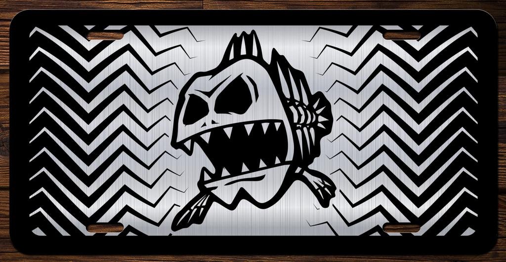 Custom Fishing Fisherman Etched Vanity License Plate - Bone Fish Design for Anglers & Outdoor Enthusiasts - Perfect for Trucks, Boats, Garages & Man Caves