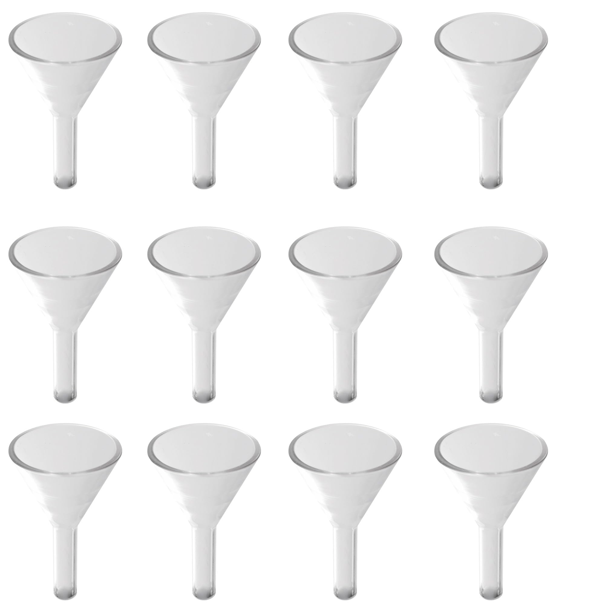 Premium 205-5-CS Borosilicate Glass Burette Funnel - 40mm Funnel Diameter, 38mm Stem Length, 10mm Stem Diameter - Case of 12 - Ideal for Chemistry Labs, Titration Experiments & Precise Liquid Transfer