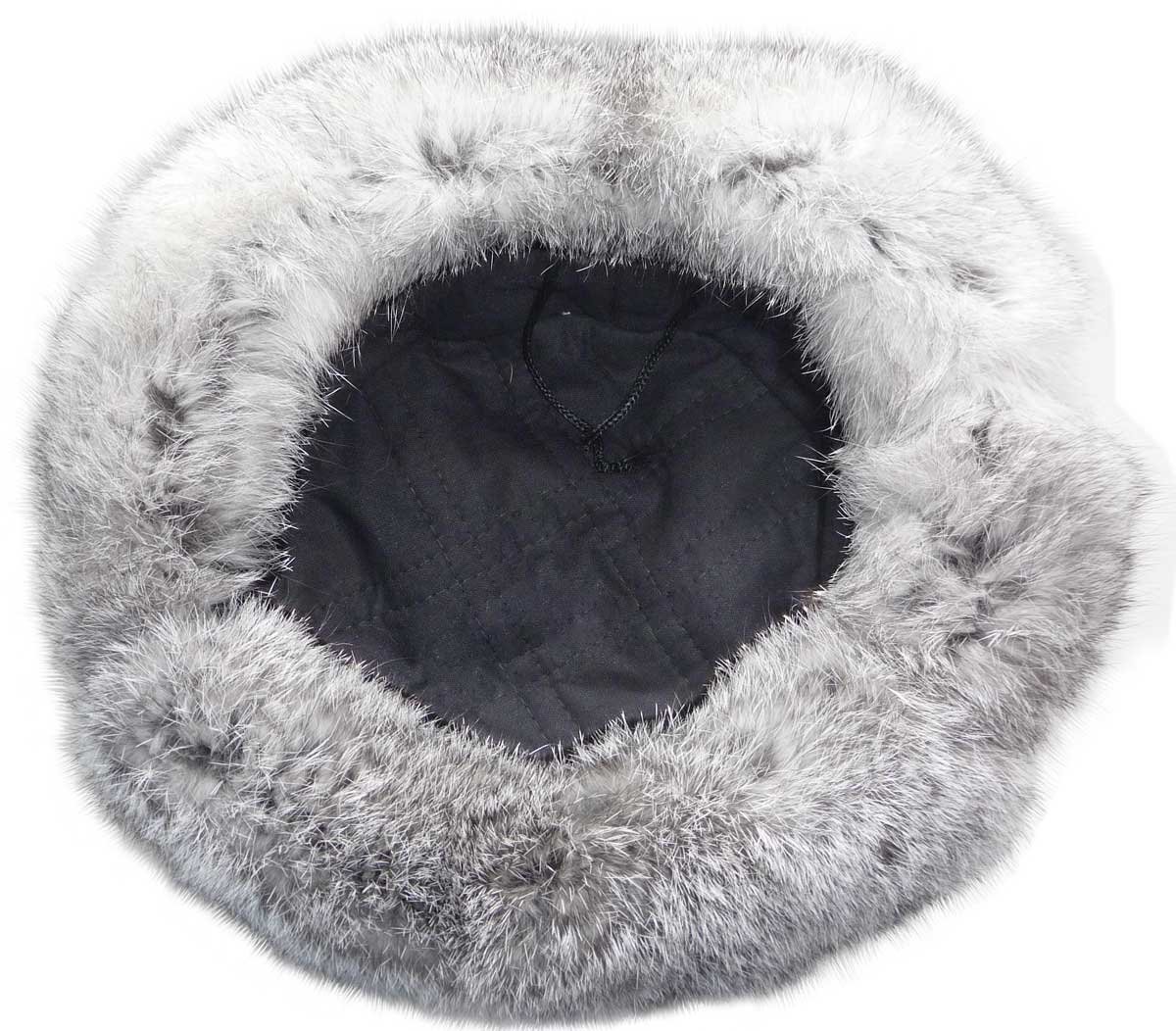 Rabbit Fur Ushanka Winter Hat for Men & Women - Gray Russian Army Style with Soviet Military Insignia - Warm Trapper Hat for Cold Weather, Outdoor Activities & Cosplay