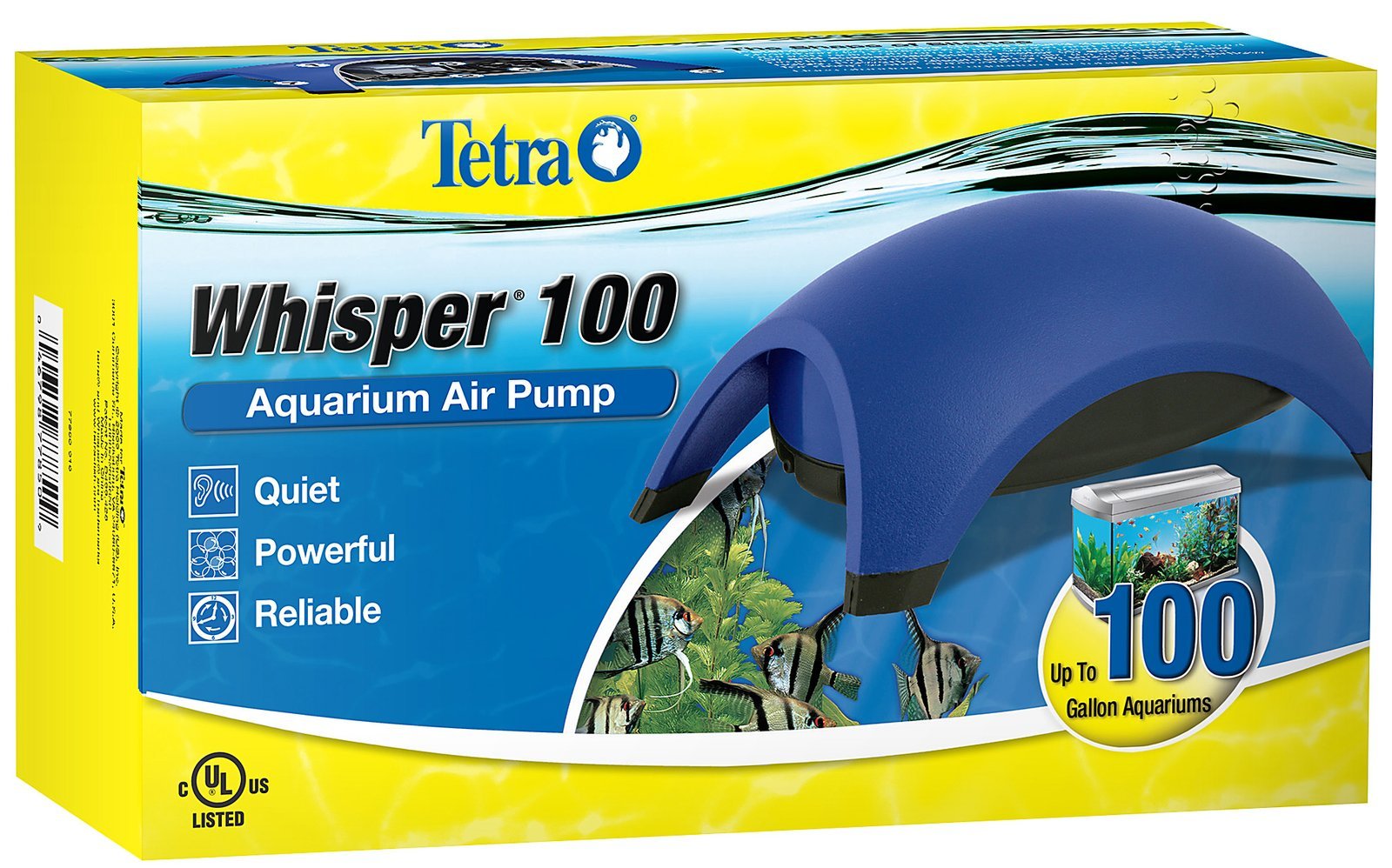Tetra Whisper Air Pump - Ultra Quiet Aquarium Air Pump with High Airflow for Fish Tanks, Ponds & Hydroponics - Perfect for Home, Office & Outdoor Use