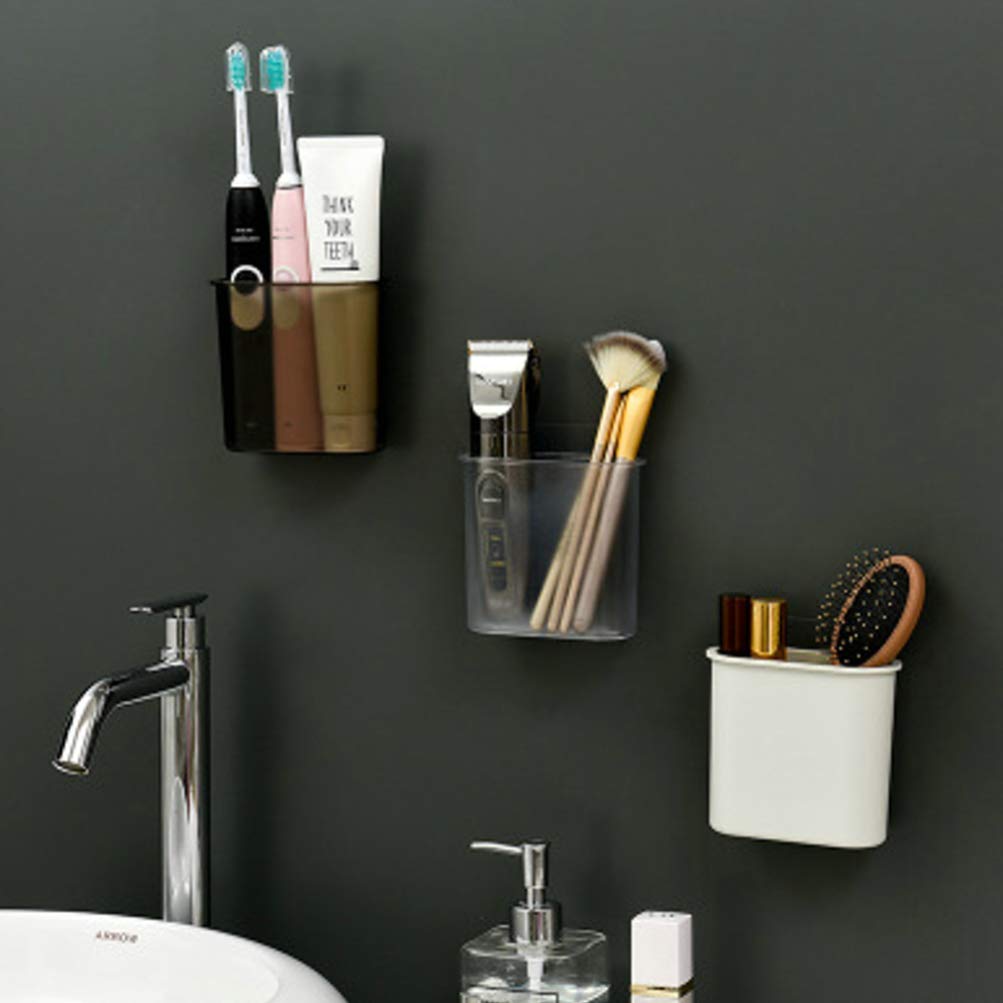 Waterproof Electric Toothbrush Holder Wall Mounted - No Drilling Bathroom Organizer with Storage Shelf for Oral Care Essentials | Perfect for Small Spaces, Travel & Family Bathroom Organization