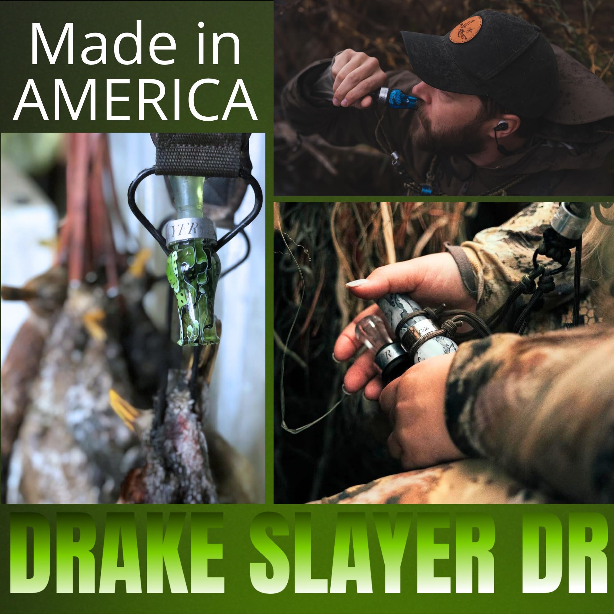 Premium Drake Double Reed Duck Call - Realistic Hunting Sound for Waterfowl | Superior Tone & Easy to Use | Beginner to Pro Duck Hunting Accessories | Perfect for Marshes, Ponds & Field Hunting