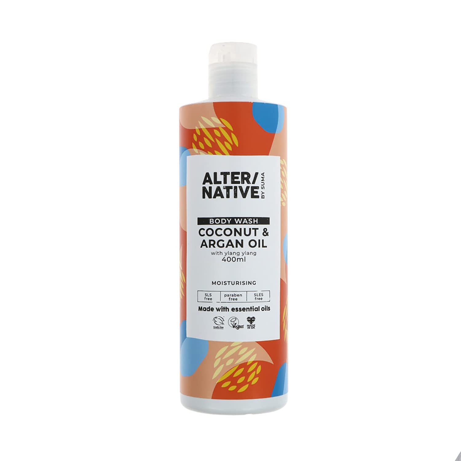 Alter/Native Natural Plant-Powered Cruelty-Free Body Wash with Coconut & Argan Oil - 13.5oz (400ml) - Hydrating & Nourishing for Dry Skin - Perfect for Daily Shower & Spa Day at Home