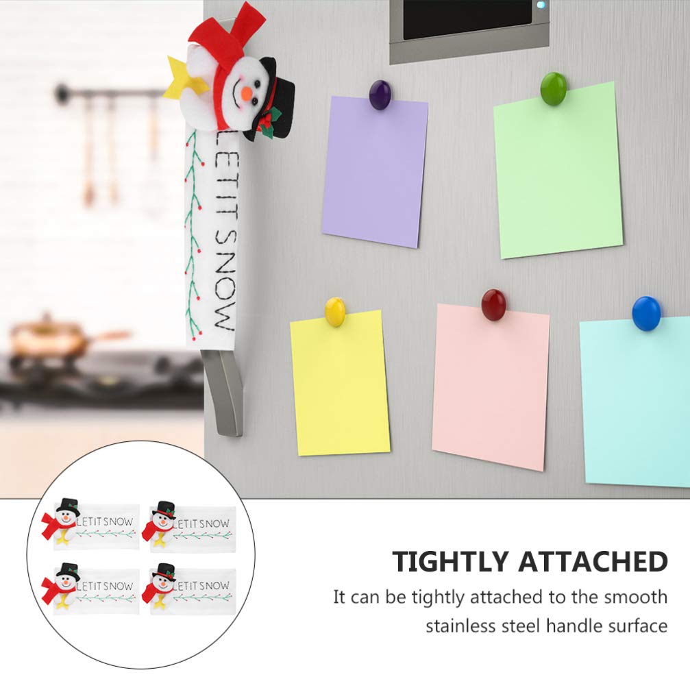 Beaupretty 4-Piece Refrigerator Handle Covers - Soft Fabric Glove-Style Protectors for Fridge & Microwave - White Christmas Kitchen Accessories (Perfect for Holiday Decor & Everyday Use)