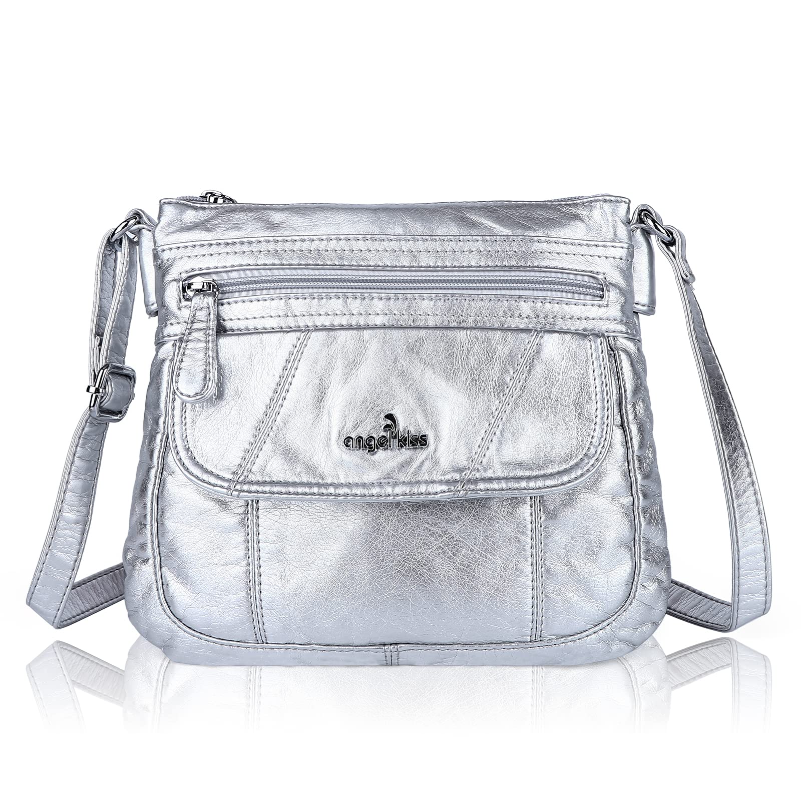Angel Kiss Women's Crossbody Bag - PU Leather Adjustable Strap Shoulder Purse for Daily Use, Travel & Shopping